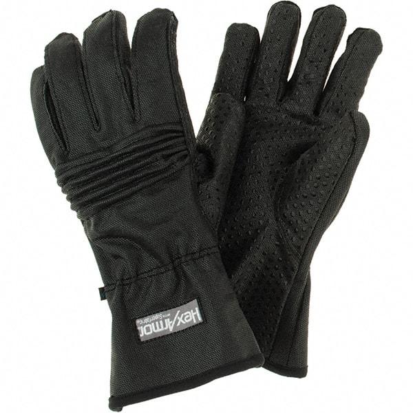 HexArmor - Size XL (10), ANSI Cut Lvl A9, Puncture Lvl 3, Abrasion Lvl 5, Silicone Rubber Coated Cut & Puncture Resistant Gloves - 11" Long, Fully Coated Coated, SuperFabric Lining, Black, Paired - Eagle Tool & Supply
