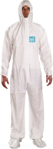Ansell - Size L Film Laminate Chemical Resistant General Purpose Coveralls - Eagle Tool & Supply