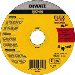 DeWALT - 4-1/2" Ceramic Cutoff Wheel - 0.045" Thick, 7/8" Arbor, 13,300 Max RPM, Use with Portable Tools - Eagle Tool & Supply