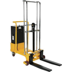 Vestil - 550 Lb Capacity, 57" Lift Height, Battery Operated Lift - 2" Lowered Height, 25-1/2" Fork Length, 31" Overall Width - Eagle Tool & Supply