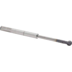 Accupro - 1/4" Diam, 0.213" LOC, 4 Flute Solid Carbide Ball End Mill - nACo Finish, Single End, 4" OAL, 1/4" Shank Diam, Undercutting - Eagle Tool & Supply