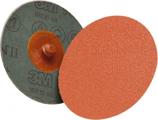 3M - 4" Disc Diam, 80 Grit, Ceramic Quick Change Disc - Type R Attaching System, Coated, 12,000 RPM, 987C Series - Eagle Tool & Supply