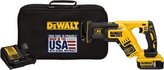 DeWALT - 20V, 0 to 2,900 SPM, Cordless Reciprocating Saw - 1-1/8" Stroke Length, 14-1/2" Saw Length, 1 Lithium-Ion Battery Included - Eagle Tool & Supply