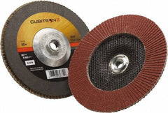 3M - 40 Grit, 7" Disc Diam, 5/8-11 Center Hole, Type 27 Ceramic Flap Disc - 8,500 Max RPM, Polyester Backing, Arbor Attaching System, Coated - Eagle Tool & Supply
