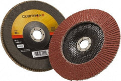 3M - 80 Grit, 7" Disc Diam, 7/8" Center Hole, Type 29 Ceramic Flap Disc - 8,500 Max RPM, Polyester Backing, Arbor Attaching System, Coated - Eagle Tool & Supply