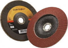 3M - 40 Grit, 7" Disc Diam, 7/8" Center Hole, Type 29 Ceramic Flap Disc - 8,500 Max RPM, Polyester Backing, Arbor Attaching System, Coated - Eagle Tool & Supply