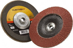 3M - 80 Grit, 7" Disc Diam, 5/8-11 Center Hole, Type 29 Ceramic Flap Disc - 8,500 Max RPM, Polyester Backing, Arbor Attaching System, Coated - Eagle Tool & Supply