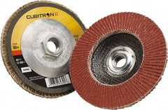 3M - 60 Grit, 5" Disc Diam, 5/8-11 Center Hole, Type 29 Ceramic Flap Disc - 12,100 Max RPM, Polyester Backing, Arbor Attaching System, Coated - Eagle Tool & Supply
