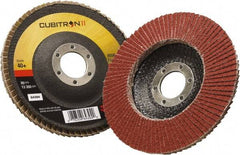 3M - 40 Grit, 4-1/2" Disc Diam, 7/8" Center Hole, Type 29 Ceramic Flap Disc - 13,300 Max RPM, Polyester Backing, Arbor Attaching System, Coated - Eagle Tool & Supply