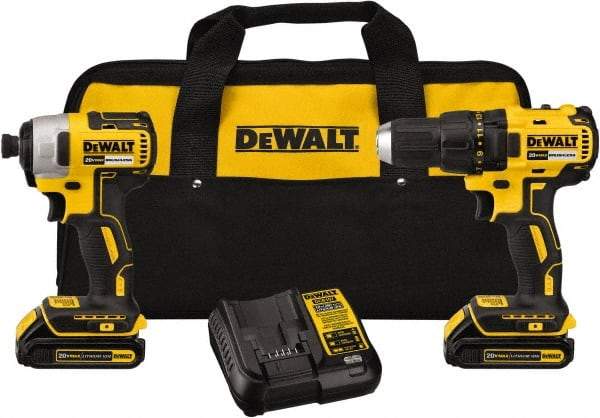 DeWALT - 20 Volt Cordless Tool Combination Kit - Includes 1/2" Brushless Compact Drill/Driver & 1/4" Brushless Impact Driver, Lithium-Ion Battery Included - Eagle Tool & Supply