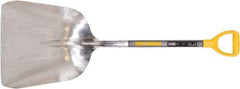 True Temper - 19-1/4" High x 15-3/8" Wide Square Aluminum Scoop - 27" Long Wood D-Grip Handle, No Step - Eagle Tool & Supply