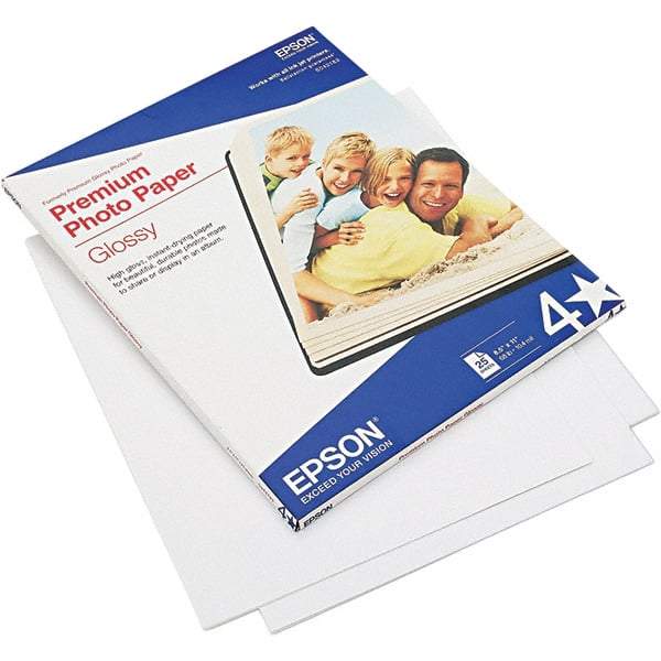 Epson - 8-1/2" x 11" Bright White Photo Paper - Use with Inkjet Printers - Eagle Tool & Supply