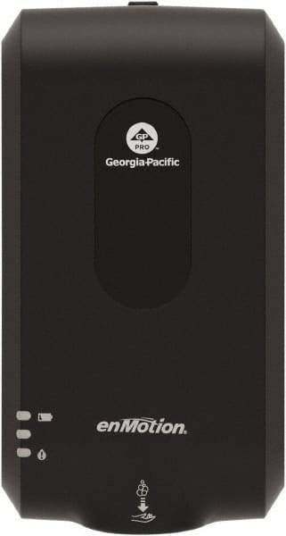 Georgia Pacific - 1000 to 1200mL Foam Hand Sanitizer Dispenser - Plastic, Wall Mounted, Black - Eagle Tool & Supply