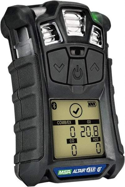 MSA - Audible, Vibration & Visual Alarm, LCD Display, Multi-Gas Detector - Monitors LEL, Oxygen, Hydrogen Sulfide & Carbon Monoxide - Eagle Tool & Supply