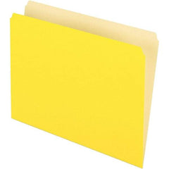 Pendaflex - 9-1/2 x 11-5/8", Letter Size, Yellow, File Folders with Top Tab - 11 Point Stock, Straight Tab Cut Location - Eagle Tool & Supply