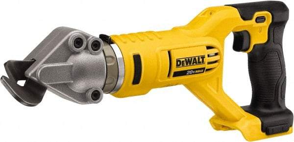 DeWALT - 2,500 SPM, 20 Volt, Pistol Grip Handle, Handheld Cordless Shear - 18 Gauge (Steel) Cutting Capacity - Eagle Tool & Supply