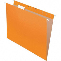 Pendaflex - 8-1/2 x 11", Letter Size, Orange, Hanging File Folder - 11 Point Stock, 1/5 Tab Cut Location - Eagle Tool & Supply
