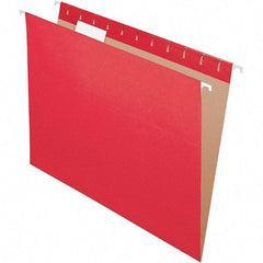 Pendaflex - 8-1/2 x 11", Letter Size, Red, Hanging File Folder - 11 Point Stock, 1/5 Tab Cut Location - Eagle Tool & Supply