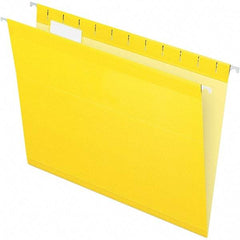 Pendaflex - 8-1/2 x 11", Letter Size, Yellow, Hanging File Folder - 11 Point Stock, 1/5 Tab Cut Location - Eagle Tool & Supply