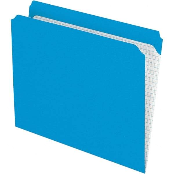 Pendaflex - 11-5/8 x 9-1/2", Letter Size, Blue, File Folders with Top Tab - 11 Point Stock, Straight Tab Cut Location - Eagle Tool & Supply
