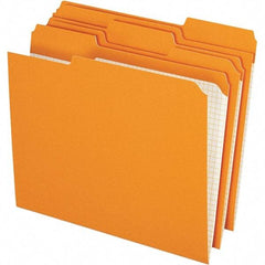 Pendaflex - 9-1/2 x 11-5/8", Letter Size, Orange, File Folders with Top Tab - 11 Point Stock, Assorted Tab Cut Location - Eagle Tool & Supply
