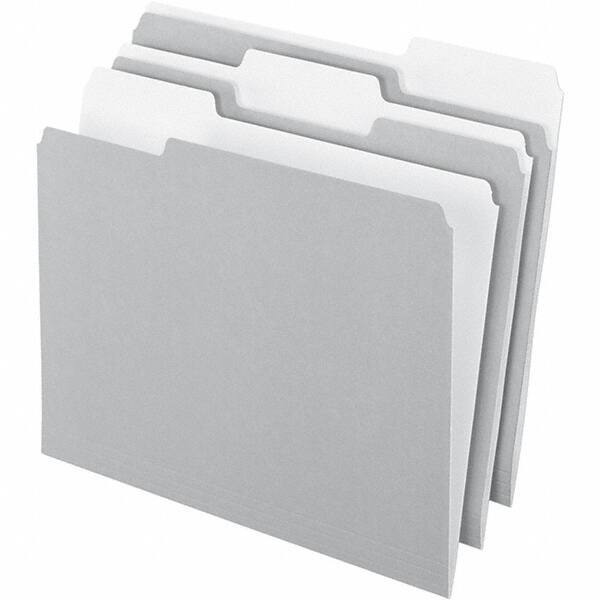 Pendaflex - 11-5/8 x 9-3/16", Letter Size, Gray, File Folders with Top Tab - 11 Point Stock, Assorted Tab Cut Location - Eagle Tool & Supply