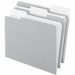 Pendaflex - 11-5/8 x 9-3/16", Letter Size, Gray, File Folders with Top Tab - 11 Point Stock, Assorted Tab Cut Location - Eagle Tool & Supply