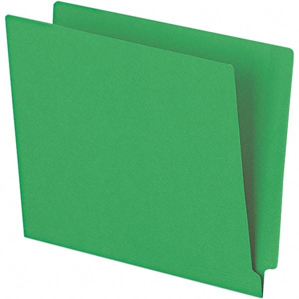 Pendaflex - 10-1/8 x 12-1/4", Letter Size, Green, File Folders with End Tab - 11 Point Stock, Straight Tab Cut Location - Eagle Tool & Supply