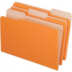 Pendaflex - 14-5/8 x 9-3/16", Legal, Orange, File Folders with Top Tab - 11 Point Stock, Assorted Tab Cut Location - Eagle Tool & Supply