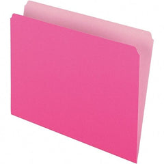 Pendaflex - 9-1/2 x 11-5/8", Letter Size, Pink, File Folders with Top Tab - 11 Point Stock, Straight Tab Cut Location - Eagle Tool & Supply
