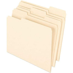 Pendaflex - 9-1/2 x 11-5/8", Letter Size, Manila, File Folders with Top Tab - 11 Point Stock, Assorted Tab Cut Location - Eagle Tool & Supply