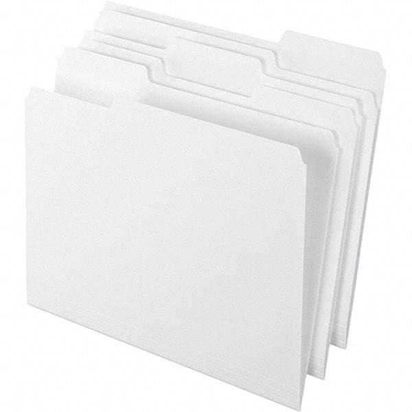 Pendaflex - 9-1/2 x 11-5/8", Letter Size, White, File Folders with Top Tab - 11 Point Stock, Assorted Tab Cut Location - Eagle Tool & Supply