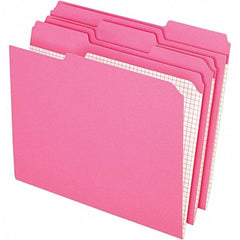 Pendaflex - 10 x 12", Letter Size, Pink, File Folders with Top Tab - 11 Point Stock, Assorted Tab Cut Location - Eagle Tool & Supply