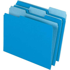 Pendaflex - 11-5/8 x 9-3/16", Letter Size, Blue, File Folders with Top Tab - 11 Point Stock, Assorted Tab Cut Location - Eagle Tool & Supply