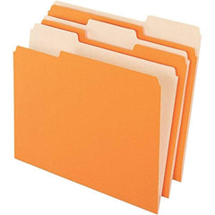 Pendaflex - 9-1/2 x 11-5/8", Letter Size, Orange/Light Orange, File Folders with Top Tab - 11 Point Stock, Assorted Tab Cut Location - Eagle Tool & Supply