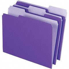 Pendaflex - 11-5/8 x 9-3/16", Letter Size, Violet, File Folders with Top Tab - 11 Point Stock, Assorted Tab Cut Location - Eagle Tool & Supply