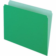 Pendaflex - 9-1/2 x 11-5/8", Letter Size, Green/Light Green, File Folders with Top Tab - 11 Point Stock, Straight Tab Cut Location - Eagle Tool & Supply