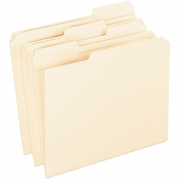 Pendaflex - 10 x 12-1/2", Letter Size, Manila, File Folders with Top Tab - 11 Point Stock, 1/3 Tab Cut Location - Eagle Tool & Supply