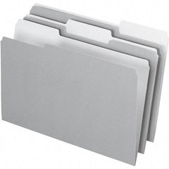Pendaflex - 14-5/8 x 9-3/16", Legal, Gray, File Folders with Top Tab - 11 Point Stock, Assorted Tab Cut Location - Eagle Tool & Supply
