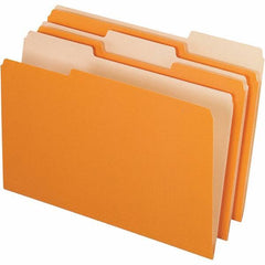 Pendaflex - 9-1/2 x 14-5/8", Legal, Orange/Light Orange, File Folders with Top Tab - 11 Point Stock, Assorted Tab Cut Location - Eagle Tool & Supply