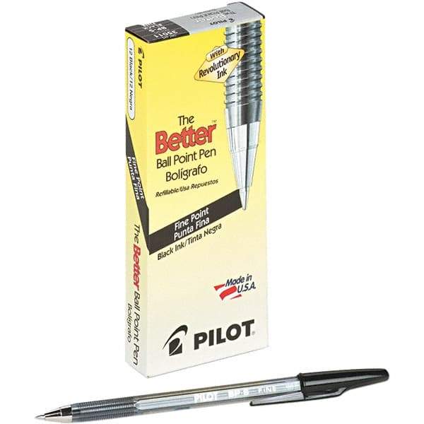 Pilot - Conical Ball Point Pen - Black - Eagle Tool & Supply