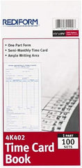 REDIFORM - 29/32" High x 4-13/64" Wide Bi-Weekly Time Cards - Use with Manual Time Record - Eagle Tool & Supply