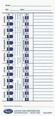 Lathem Time - 1-1/4" High x 4" Wide Weekly Time Cards - Use with Lathem E Series Time Recorders - Eagle Tool & Supply