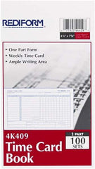 REDIFORM - 29/32" High x 4-13/64" Wide Weekly Time Cards - Use with Manual Time Record - Eagle Tool & Supply