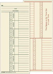 TOPS - 6-13/32" High x 9-1/2" Wide Weekly Time Cards - Use with Cincinnati K14-15 - Eagle Tool & Supply