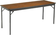 Barricks - 24" Long x 72" Wide x 30" High, Folding Table - Walnut & Black - Eagle Tool & Supply