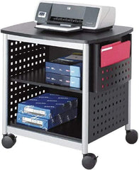 Safco - Black & Silver Case/Stand - Use with Printer, Office Machines - Eagle Tool & Supply