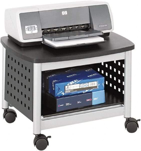 Safco - Black & Silver Case/Stand - Use with Printer, Office Machines - Eagle Tool & Supply