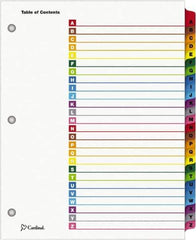 Cardinal - 11 x 8 1/2" 26 Tabs, 3-Hole Punched, Index Tab - Multi-Color Tabs, Multi-Color Folder - Eagle Tool & Supply