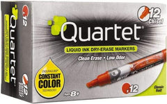 Quartet - Red, Chisel Tip, Dozen EnduraGlide Dry Erase Markers - For Use with Dry Erase Marker Boards - Eagle Tool & Supply